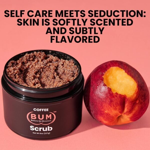 Coffee (BUM) Scrub - 2oz, Foot, Hand, Body, Sugar Butt Scrub with Jojoba & Rosehip & Vitamin E - Exfoliating Body Scrubber & Natural Deodorant, Hydrates, Softens, Smooth, Flavors Skin. Travel Sized. - Image 6