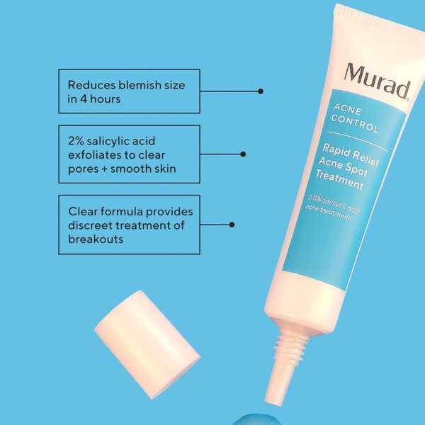 Murad Rapid Relief Acne Spot Treatment – Acne Control Max Strength 2% Salicylic Acid Clear Gel Blemish Remover - Fast Active Acne Relief Backed by Science, 0.5 Oz - Image 3