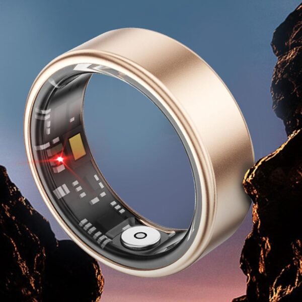 Smart Ring Fitness Tracker for Men Women, Health Sleep Heart Rate Blood Oxygen Tracker Smart Ring with Wireless Charger Box, IP68 Waterpro of Bluetooth Tracker Rings, Free APP (Golden#11) - Image 3