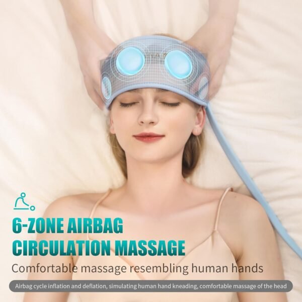 Head Massager,Scalp Massager,Relief Headaches,Fatigue,Stress,Sleep aid,Hangover with Airbag Kneading,Constant Temperature Hot Compress for Head - Image 6