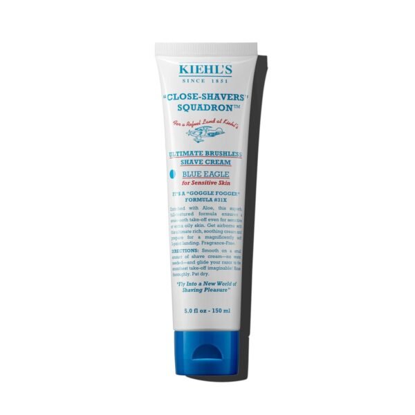 Kiehl's Ultimate Brushless Shave Cream Blue Eagle, Unscented for Sensitive Skin, with Aloe Vera to Soothe & Hydrate, Minimizes Irritation, Fragrance-free, Paraben-free - 5 fl oz - Image 2