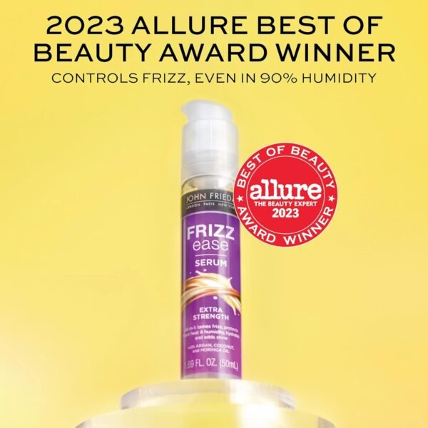 John Frieda Frizz Ease Extra Strength Hair Serum, Nourishing Hair Oil for Frizz Control, Heat Protectant with Argan & Coconut Oils, 1.69 fl oz - Image 3
