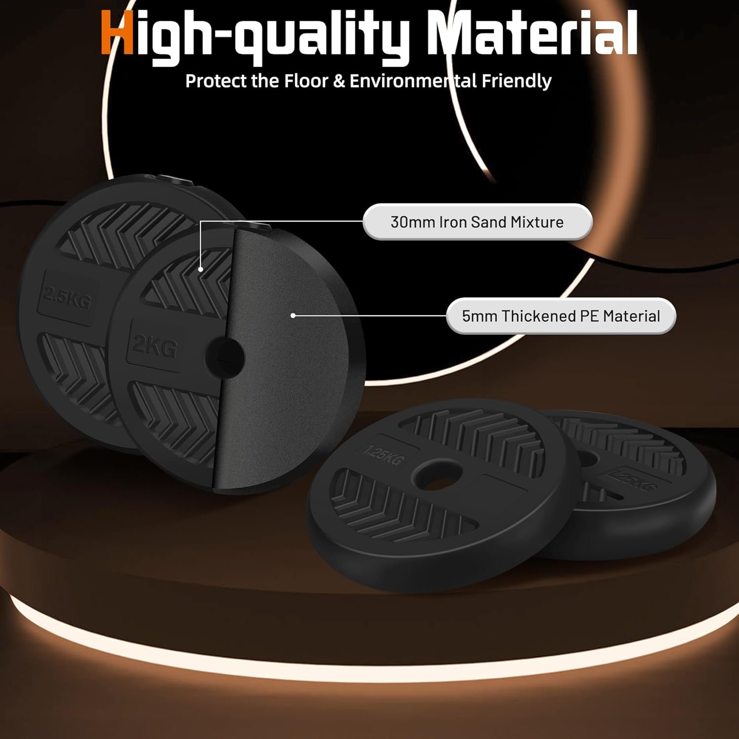 4 in 1 Adjustable Dumbbell Set with Connecting Rod Used as Barbell, Kettlebells, Push up Stand, Fitness Exercises for Home Gym, Orange - 20/30/50 Pounds - Image 6