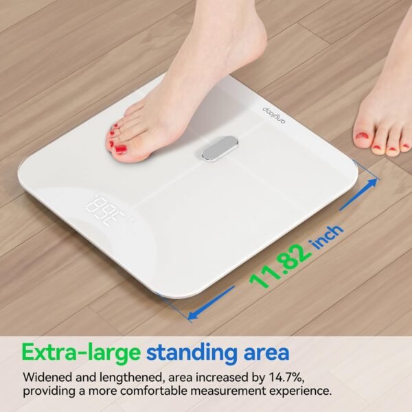 Smart Scale for Body Weight and Fat Percentage, Accurate Weight Scale Bathroom Scale Large LED Display Body Fat Scale, Digital Scale Weighing Scales Bluetooth 400lb (White) - Image 5