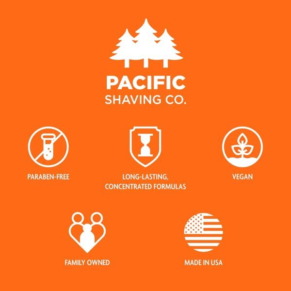 Pacific Shaving Company Clean Shaving Cream - Shea Butter + Vitamin E Shave Cream for Hydrated Sensitive Skin - Clean Formula for a Smooth, Anti-Redness + Irritation-Free Shave Cream (7 Oz, 2 Pack) - Image 9