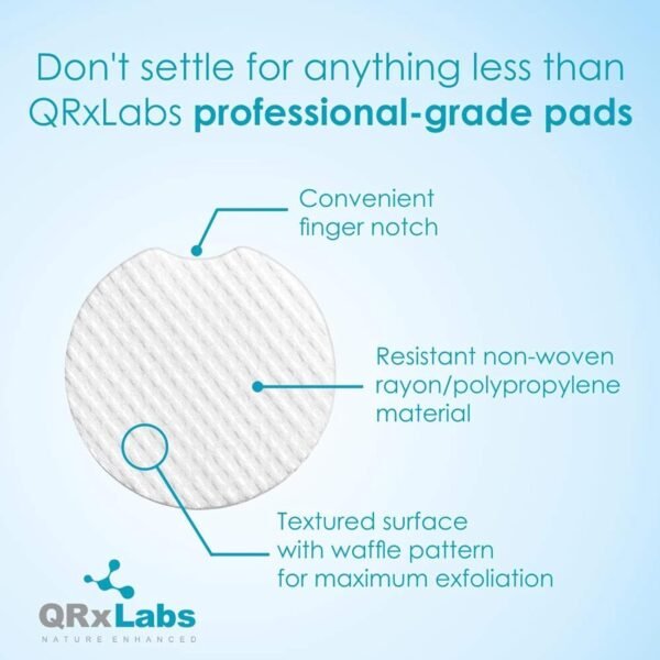 QRxLabs Glycolic + Salicylic Acid Acne Control Pads with 10% Ultra Pure Glycolic & 2% Salicylic, Allantoin, Vitamin B5, C & E, Calendula & Green Tea - Acne Treatment for Clear Skin - Image 6