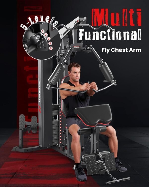 Home Gym, Multifunctional Home Gym Equipment for Leg Press, 150LBS Weight Stack Machine, Workout Station with Pulley System for Full Body Training - Image 4