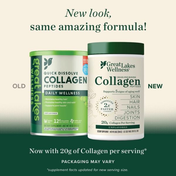 Great Lakes Wellness Collagen Peptides Powder for Skin, Hair, Nails, Joints & Digestion - Unflavored - Quick Dissolve Hydrolyzed, Non-GMO, Keto, Kosher - 10 oz - Image 6