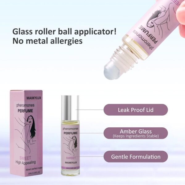 Pheromone Perfume for Women, Roll-On Perfume Travel Perfume Long-Lasting Pheromone-Infused Essential Oil Cologne for Women Men- 0.34 fl. oz (10mL) - Image 3