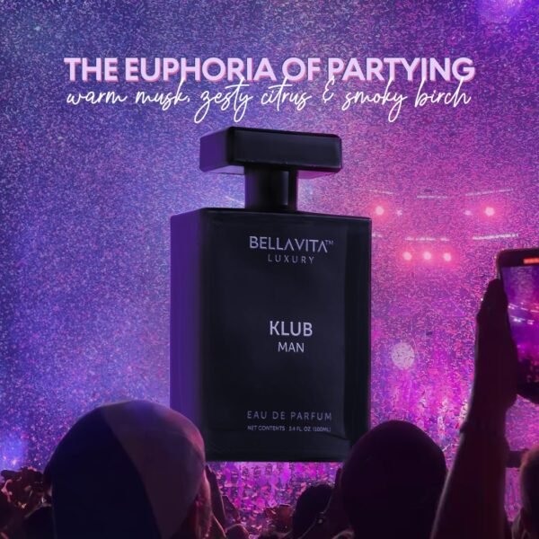 KLUB Men's Eau De Parfum (3.38 fl. oz.) | Intense, Masculine Party Perfume for Men | Family: Citrus, Spicy, Woody, Amber | Notes: Lemon, Jasmine, Rose, Musk, Amber, Vanilla, and Patchouli. - Image 3