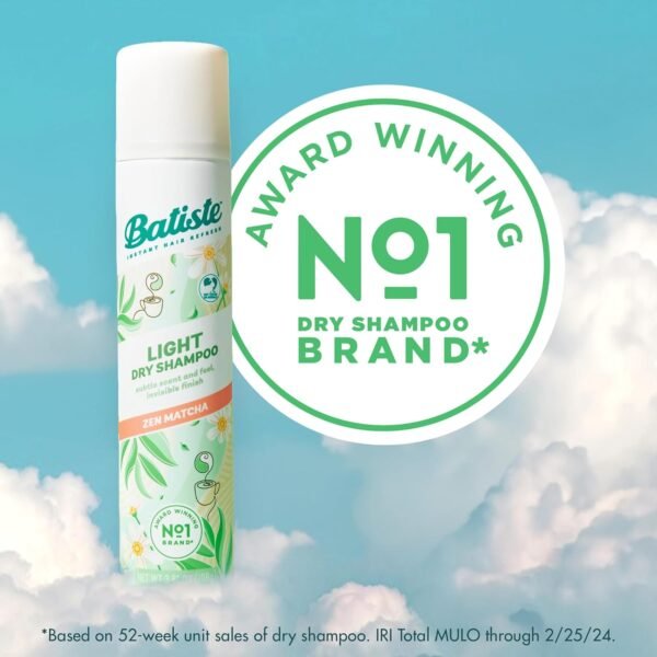 Batiste Light Dry Shampoo, Zen Matcha, Invisible Finish, Refresh Hair & Absorb Oil Between Washes, 3.81 Oz - Image 4