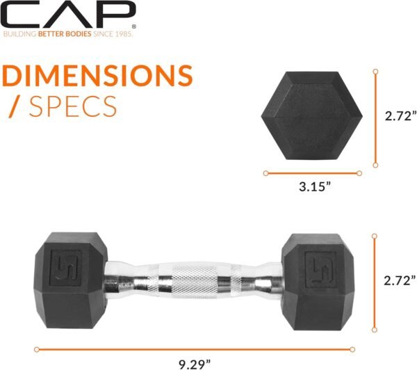 CAP Barbell Coated Dumbbell Weight | Multiple Options Pairs & Sets - Image 6