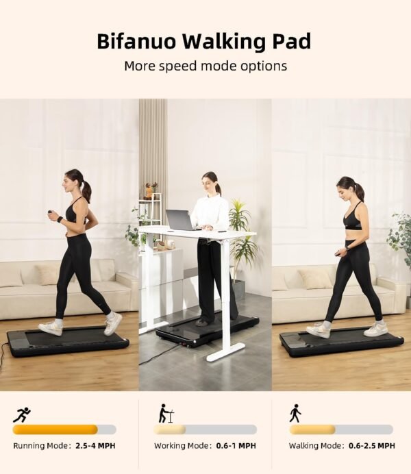 Walking Pad - Under Desk Treadmill, Treadmills for Home/Office, Portable Treadmill, Walking Pad Treadmill Under Desk with Remote Control LED Display- Ideal for Fitness Enthusiasts - Image 8