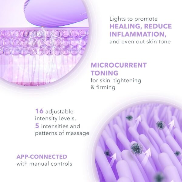 FOREO Luna 4 Plus Facial Cleansing Brush | Near Infrared Light Therapy + LED Red Light Therapy Deep Thermo Cleansing Facial | Anti Aging Microcurrent Facial Device | Normal Skin - Image 4