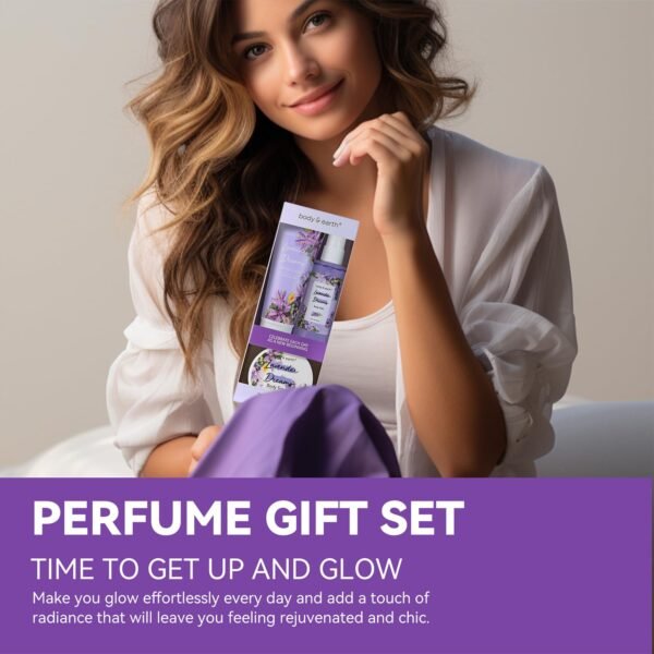 BODY & EARTH Body Mist Gift Set - Spa Gifts for Women, Perfume, Body Lotion, and Body Scrub in a Lavender Dreams Box- Perfect Birthday Gifts for Moms, and Special Occasions,Unique Gift Ideas for Her - Image 5