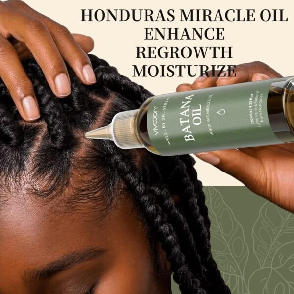 Batana Oil for Hair Growth, 100% Pure & Natural Raw Batana Oil, Dr. Sebi Organic Oil from Honduras, Care for Hair Thickness & Scalp & Skin, 4.23 fl oz, 1 Bottle with 2 Caps - Image 4