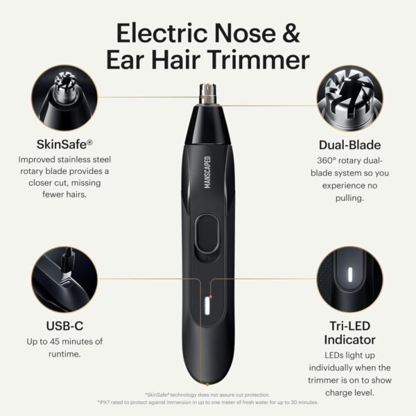 MANSCAPED® The Weed Whacker® 2.0 Electric Nose & Ear Hair Trimmer – 7,000 RPM Precision Tool with Rechargeable Battery, Wet/Dry, Easy to Clean, Improved Stainless Steel Replaceable Blade - Image 3