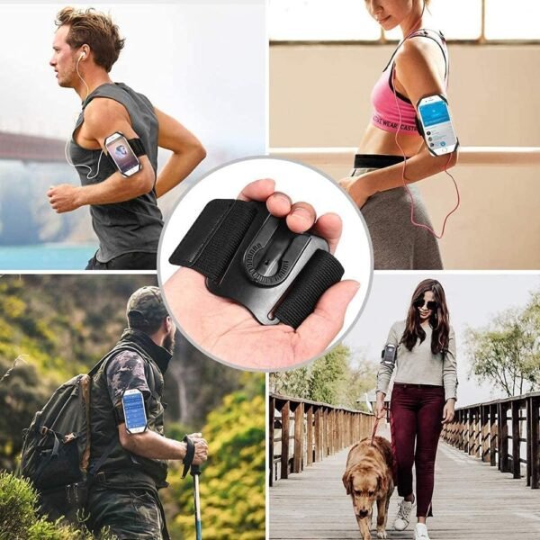 Phone Running Armband Phone Holder, 2 in 1 Arm Band Wrist Band for All iPhone All Samsung Phone All Huawei All Google Xiaomi LG (Black, fits for 4.0'' - 7.0'' Smartphone, with Extender Strap) - Image 3