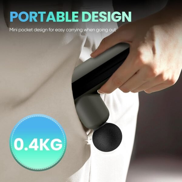 Mini Massage Gun, Muscle Massager Gun, Deep Tissue Massage Gun Portable, Percussion Massage Gun, Pistola De Masajes Musculares for Office Gifts Women Men, Home, Athletes - Image 6