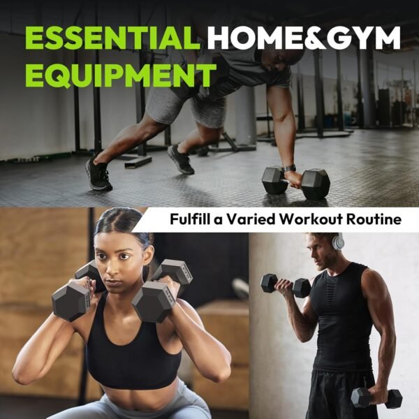 Hex Dumbbell Sets with Rack, 75-210 lb Rubber Encased Exercise & Fitness Dumbbells Set with Rack Option, Hand Weight for Strength Training, Weight Dumbbells Rack Set for Home Gym - Image 10
