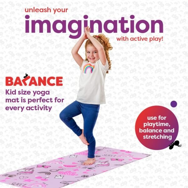 Antsy Pants Kids Yoga Mat - Yoga Mat for Kids, Yoga Mats for Home Workout, Travel Yoga Mat, Sturdy Workout Yoga Mat Non Slip, for Kids, Toddlers, Size 60” x 24”, 3mm Thick Free of Toxic Phthalates - Image 3