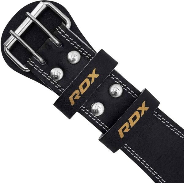 RDX Weight Lifting Belt Gym Exercise Workout, 6 inch Leather Padded Lumbar Back Support Men Women, 10 Adjustable Holes, Powerlifting Bodybuilding Deadlift, Squat Fitness Strength Training Equipment - Image 9