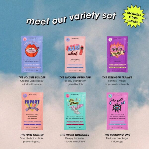 MANE CLUB Variety Pack Deep Conditioner, cruelty free, vegan, no sulfates or parabens — Pack of 6 - Image 3