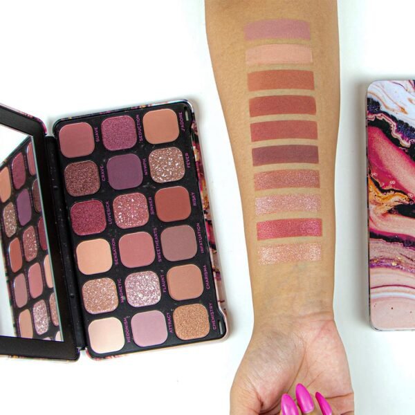 Revolution Beauty, Forever Flawless Eyeshadow Palette, 18 Pigmented Shades, Nude & Warm Pressed Powder Mattes, Shimmers, Glitters, Allure, 15 X 0.04 Oz. - Image 6