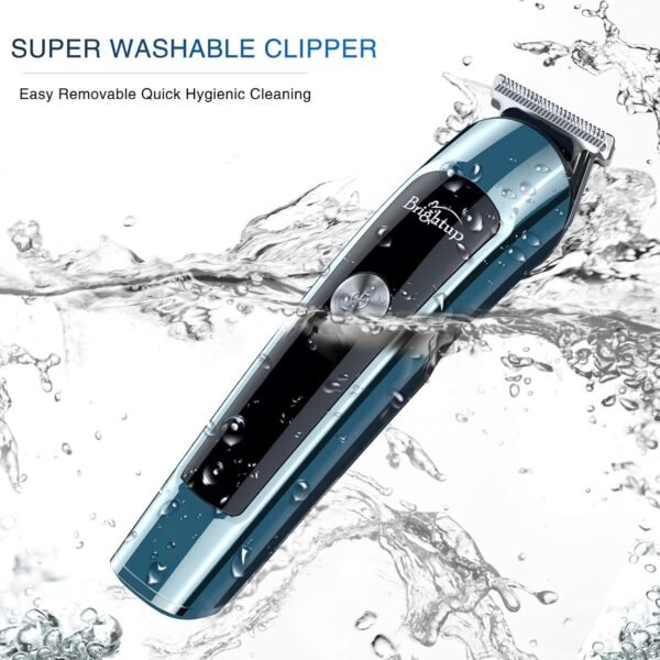 Brightup Beard Trimmer for Men, IPX7 Waterproof Mens Grooming Kit with Cordless Hair Clippers, Electric Razor with LED Display, Shavers for Mustache, Body, Face, Ear, Nose Hair Trimmer, Gifts for Men - Image 4