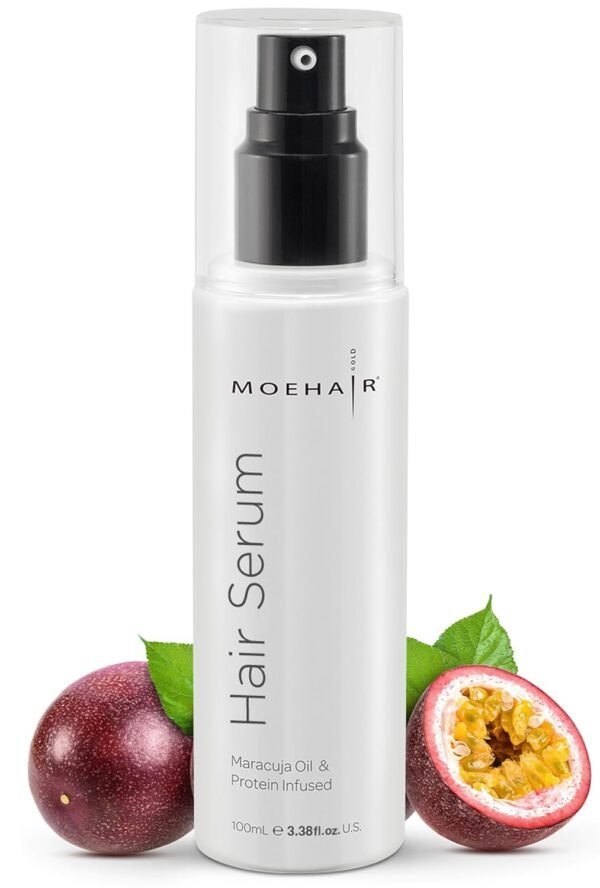 MOEHAIR Anti Frizz Hair Serum | Infused with Maracuja Oil and Protein | Hair Serum for Frizzy Hair | Paraben and Sulfate-Free Hair Smoothing Serum | For Strong and Silky Hair (3.38 Fl. Oz) - Image 2