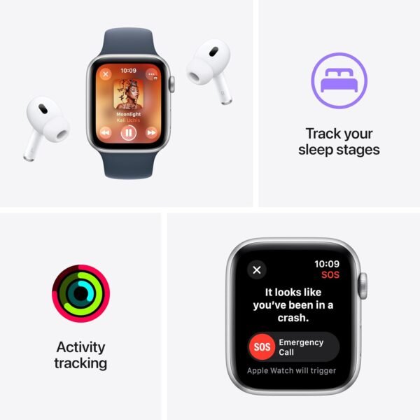 Apple Watch SE (2nd Gen) [GPS 40mm] Smartwatch with Midnight Aluminum Case with Midnight Sport Loop. Fitness & Sleep Tracker, Crash Detection, Heart Rate Monitor, Carbon Neutral - Image 6
