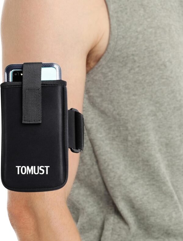 Phone Holder with Three Strap, Lightweight Arm Band with Reflective Logo, Elastic Armband Sleeve with Case Fits iPhone and Android, Use for Running, Hiking, Fitness and Workouts, Women/Men - Image 2