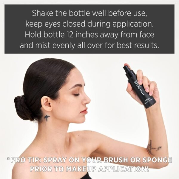 L.O.C.K. Makeup Setting Spray – Makeup Fixing Sealer Spray Mist Lightweight Finish Spray Long lasting Smooth Natural Finishing spray oily skin hydrating face spray. 100ml 3.38 fl oz Clear - Image 6