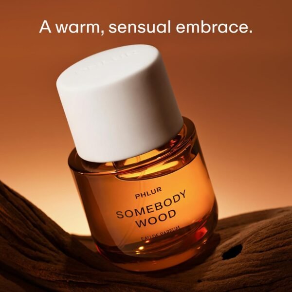 PHLUR Somebody Wood Eau de Parfum - Full Size Perfume for Women & Men Fragrance - Spicy Woody Perfume with Bergamot, Lemon, Cedarwood, Sandalwood, Musk & Vanilla (50mL) - Image 3