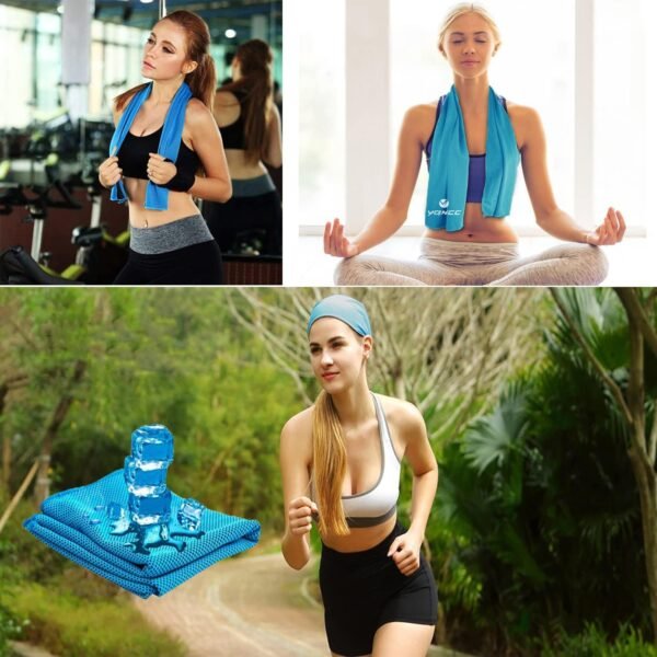 YQXCC 4 Pack Cooling Towels (40"x12") Cool Towel, Cold Towel, Microfiber Soft Breathable Chilly Ice Towel for Sport, Yoga, Golf, Gym, Camping, Running, Fitness, Workout & More Activities - Image 5