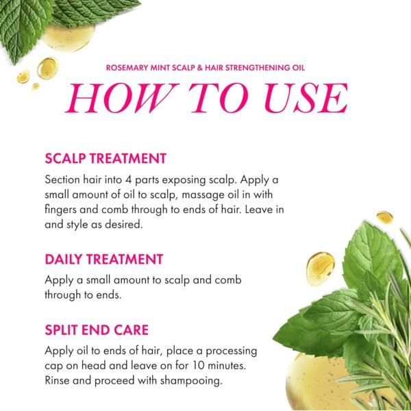 Mielle Organics Rosemary Mint Scalp & Hair Strengthening Oil for All Hair Types, 2 Ounce - Image 5