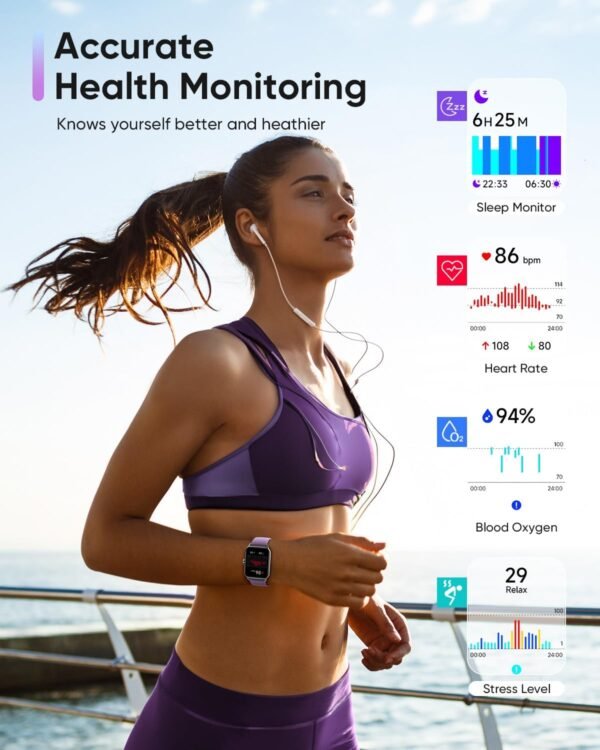 Fitpolo Smart Watches for Women Men, Alexa Built-in 1.8" Fitness Tracker Watch for Android iOS, Waterproof Activity Trackers with 105+ Sport Modes, Heart Rate Sleep SpO2 Monitor - Image 4