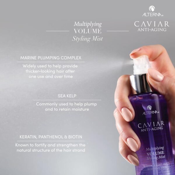 Alterna Caviar Anti-Aging Multiplying Volume Styling Mist, 5 Ounce, For Fine, Thin Hair, Light Hold, Sulfate Free - Image 7