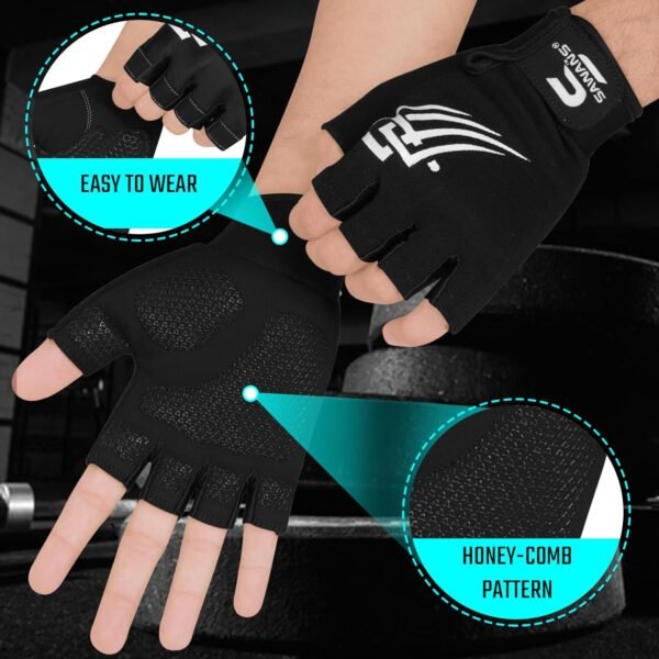 Weight Lifting Workout Gloves Lightweight Breathable Padded Palm Protection Gym Gloves Non-Slip Silicone Grip for Men and Women Exercise Fitness Training Pull-ups Deadlifting - Image 4