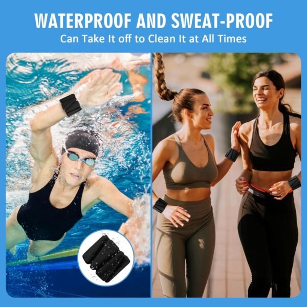 Wrist Weights Set of 2, Adjustable Wrist Ankle Weights for Women and Men, Silicone Weighted Bangles for Walking Yoga Pilates Running Dance Gym 2lb - Image 4