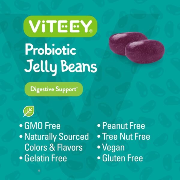 Probiotic Jelly Beans - Immune & Digestive Support - Vegan, Gluten Free, Gelatin Free, GMO Free, Tasty Chewable Strawberry Flavored Jelly Bean Probiotic Gummies for Women, Men, and Teens - 240 Count - Image 6