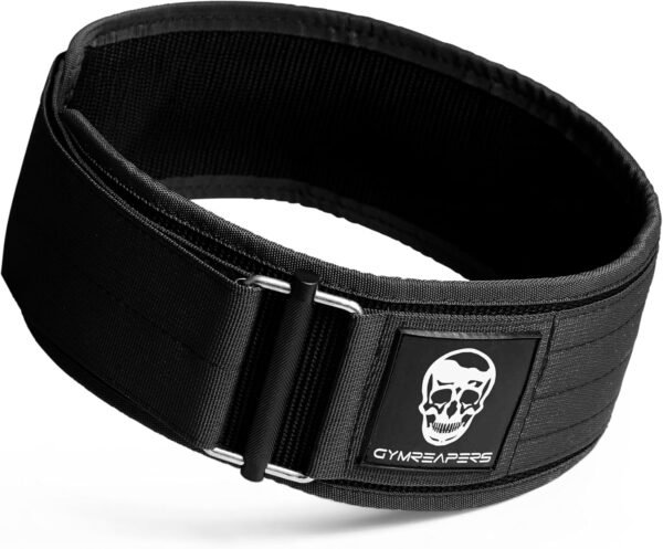 Gymreapers Quick Locking Weightlifting Belt for Bodybuilding, Powerlifting, Cross Training - 4 Inch Neoprene with Metal Buckle - Adjustable Olympic Lifting Back Support - Image 2