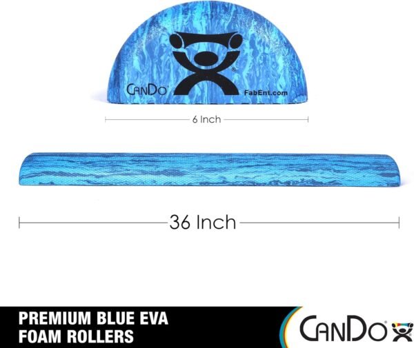 CanDo Blue Marble High Density EVA Foam Roller For Muscle Restoration, Massage Therapy, Sport Recovery, And Physical Therapy. 6" x 36", Half-Round (30-2210) - Image 3