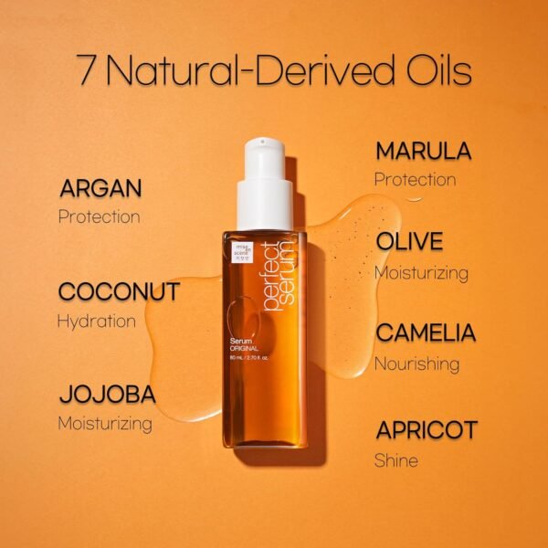 Mise En Scene Perfect Serum Original - Hair Oil for Frizzy & Dry Hair, Hydration and Nutrition Hair Essence for Damage Care, Korean Hair Care Product, Korean Hair Serum 2.71 Fl. Oz. - Image 7
