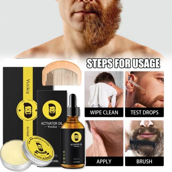 Beard Grooming Kit - Men's Christmas Stocking Stuffer With Brush, Comb, Balm, Growth Oil, Scissors - Image 3