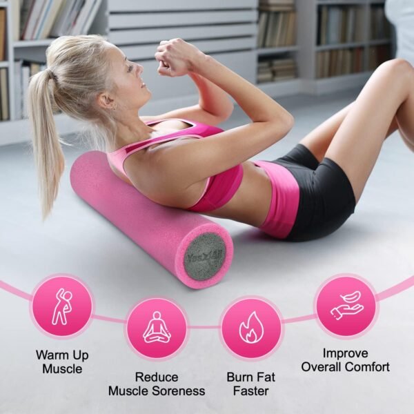 Yes4All Soft-Density Foam Roller 12, 18, 24, 36 inch - Premium Two-Layer PE for Back Pain Relief, Deep Tissue, Legs Massage, Physical Therapy, Muscle Recovery and Exercises - Image 6