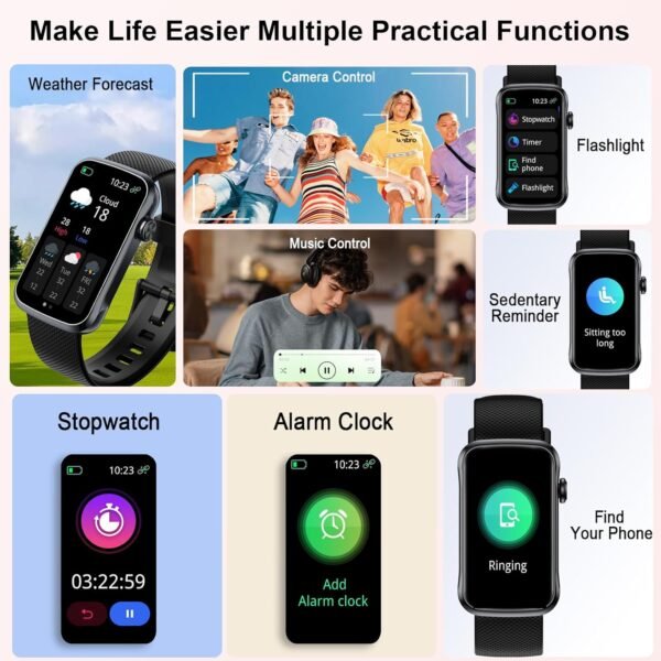 Smart Watch, 1.47" HD Smartwatch for Men Women with 24 Sport Modes, IP68 Waterproof Fitness Tracker with 24/7 Heart Rate/Sleep/SpO2 Monitor, Step Tracker, Pedometer, Activity Tracker for Android iOS - Image 7