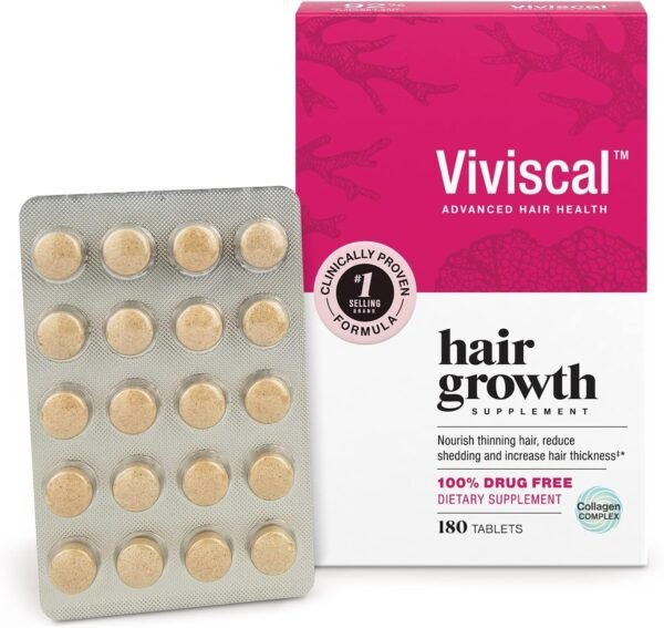 Viviscal Hair Growth Supplements for Women, Clinically Proven Hair Growth Product with Proprietary Collagen Complex, Results of Thicker, Fuller Hair Nourish Hair Loss, 180 Tablets - 3 Month Supply - Image 2
