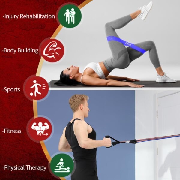 VEICK Resistance Bands, Exercise Bands, Workout Bands, Resistance Bands for Working Out with Handles for Men and Women, Exercising Bands for Fitness Weights Work Out at Home - Image 8