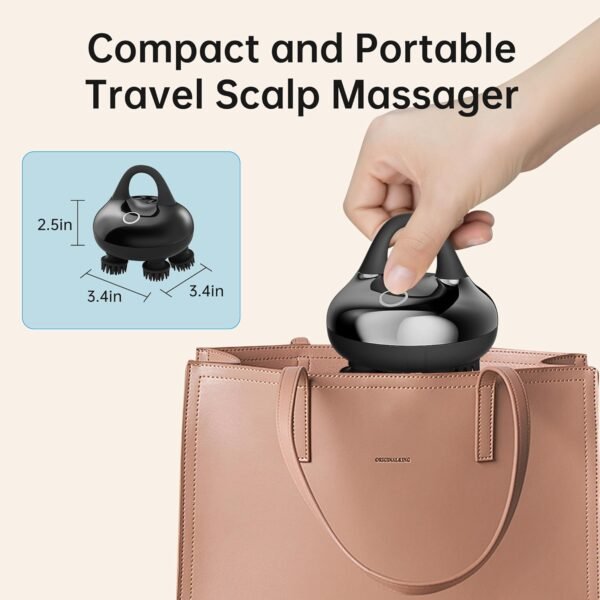 COMFIER Head Massager,Scalp Massager Hair Growth with 3 kneading Modes,Waterproof Body Massager for Stress Relief, Cat Massager(Black) - Image 8